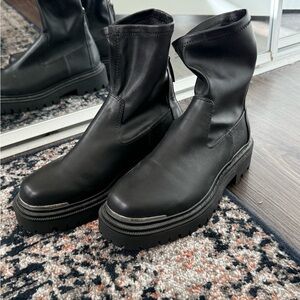 Black Leather Ankle Boots